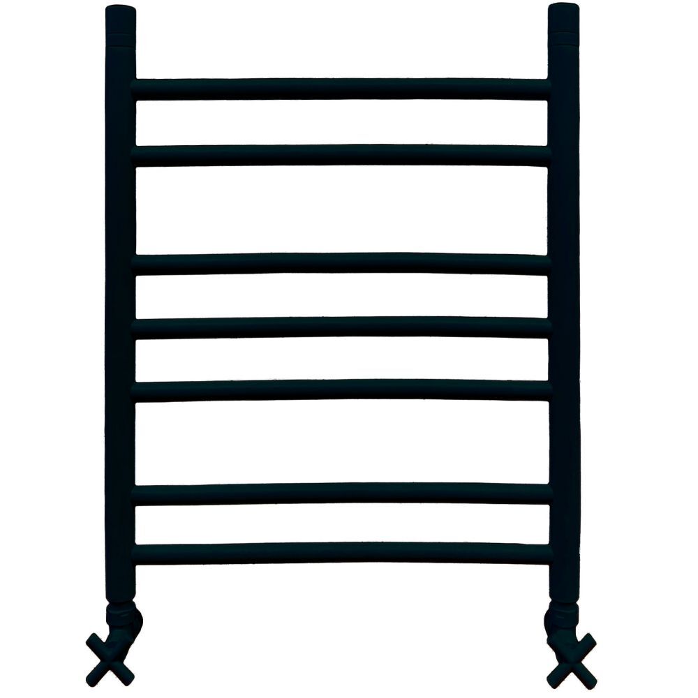 Полотенцесушитель водяной Ника CLASSIC ЛП Г2 600x500 RAL9005 черный матовый с вентилями (комплект люкс)