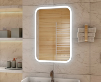 Зеркало Континент Glamour LED 600х800 с часами и подогревом