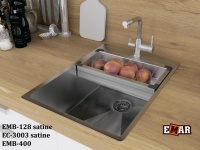 Кухонная мойка из нержавеющей стали EMAR EMB-128A PVD Nano Dark