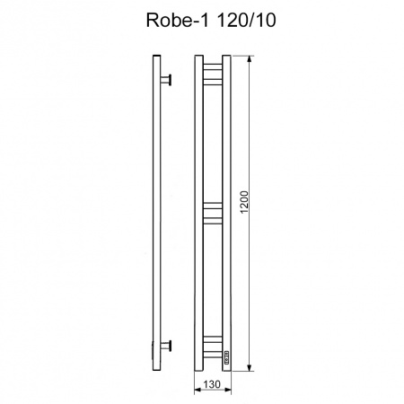 Полотенцесушитель электрический кабельный Ника Robe-1 120/10 хром правый тэн