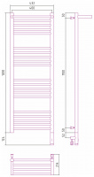 Полотенцесушитель электрический Сунержа Богема 3.0 с 1 полкой 1200х400 правый МЭМ Сунержа