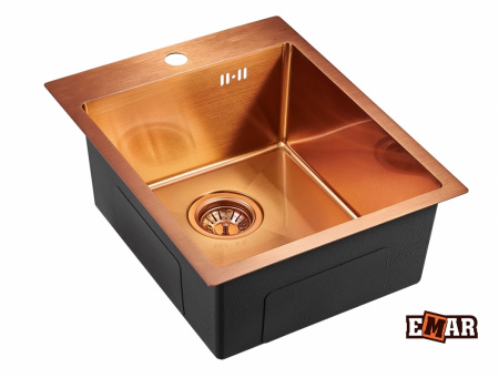 Кухонная мойка из нержавеющей стали EMAR EMB-128A PVD Nano Coppery