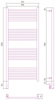 Полотенцесушитель электрический Сунержа Богема 3.0 прямая 1200х500 Левый мэм / Под золото