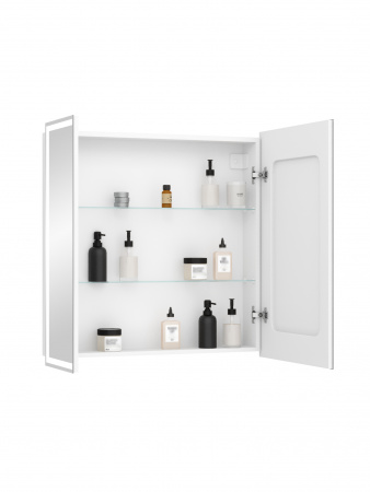 Зеркало-шкаф Континент Allure Led 800х800 с датчиком движения, розеткой