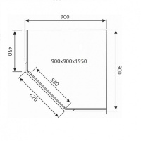 Душевой уголок BERGES SOLO T Black 900х900