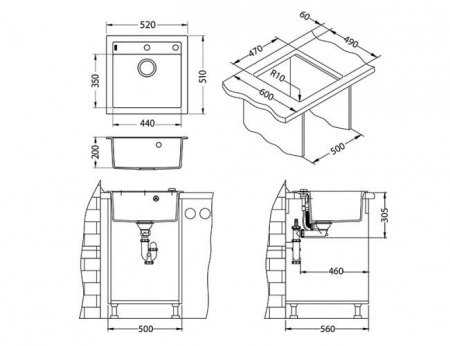 Кухонная мойка Alveus FORMIC 20 GRANITAL