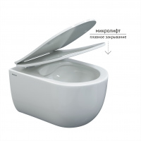 Унитаз BERGES подвесной VENTAS Rimless 49 см, сиденье дюропласт Ventas Slim SO, микролифт, быстросъём