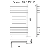 Полотенцесушитель водяной Ника BAMBOO ЛБ-2 1000x500