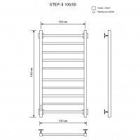 Полотенцесушитель Электрич.кабельный Ника STEP-3 100/50 RAL9016 белый матовый левый тэн