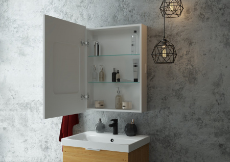 Зеркало-шкаф "Allure LED" 550х800 левый с розеткой