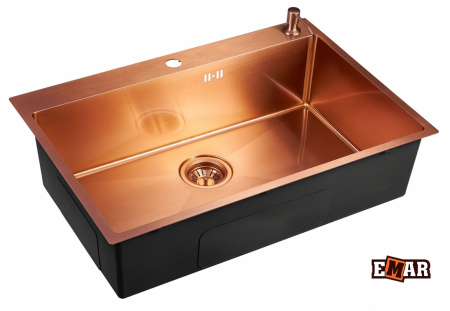 Кухонная мойка из нержавеющей стали EMAR EMB-125A PVD Nano Coppery