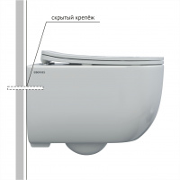 Унитаз BERGES подвесной VENTAS Rimless 49 см, сиденье дюропласт Ventas Slim SO, микролифт, быстросъём