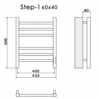 Полотенцесушитель Электрич.кабельный Ника STEP-1 60/40 правый тэн