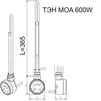 Электрический ТЭН TERMА MOA 600W белый, спиральный кабель с вилкой