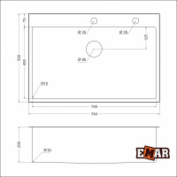 Кухонная мойка из нержавеющей стали EMAR EMB-125A PVD Nano Satine   