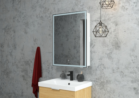 Зеркало-шкаф "Allure LED" 550х800 левый с розеткой