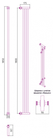 Полотенцесушитель водяной Сунержа Хорда ПП 1800х195