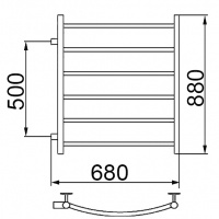 Полотенцесушитель водяной Ника ARC ЛД 800x600 бок. подкл. 50 см