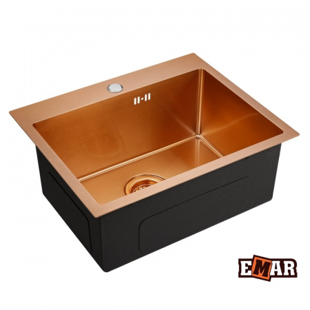 Кухонная мойка нержавеющей стали EMAR EMB-115 PVD Nano Coppery