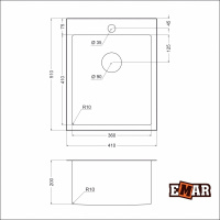 Кухонная мойка из нержавеющей стали EMAR EMB-128A PVD Nano Dark