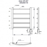 Полотенцесушитель GROIS Kelly GR-007 500х600 П5 RAL9003 белый матовый