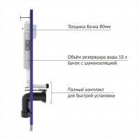 Комплект BERGES: инсталляция NOVUM кнопка D3 хром глянец, унитаз Strati Rimless, сидение дюропласт Strati Slim SO